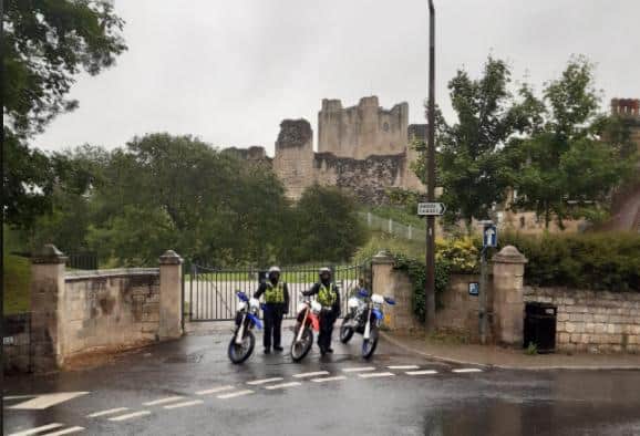 The police off road bikes team in Conisbrough