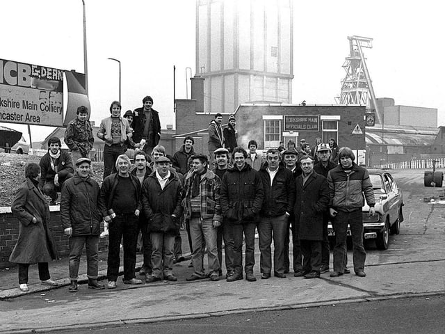 Pickets at the Yorkshire Main Colliery during the miners strike in March 1984