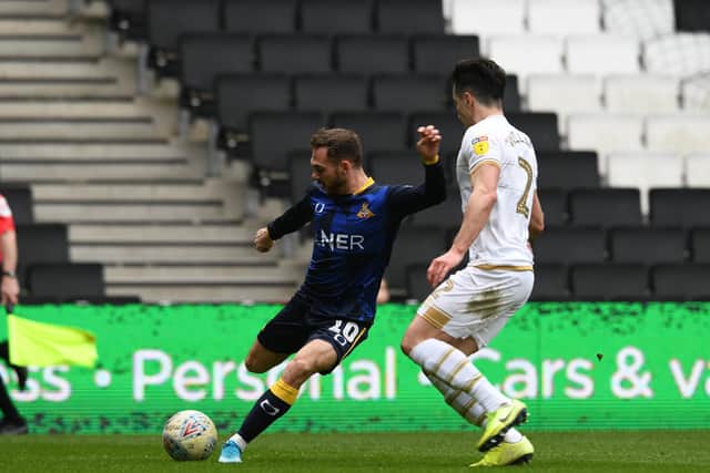Jon Taylor made an major impact after coming off the bench at MK Dons. Picture: Howard Roe/AHPIX LTD