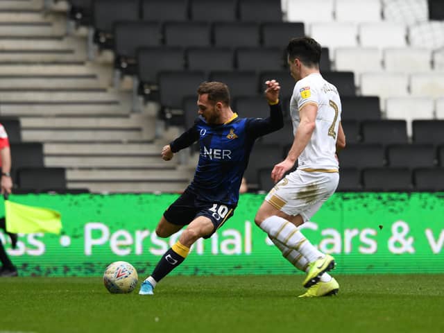 Jon Taylor made an major impact after coming off the bench at MK Dons. Picture: Howard Roe/AHPIX LTD