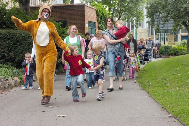 Children and parents from St Cecilia's playgroup took part in the Barnardo's Big Toddle in 2008 and look at their wonderful outfits.