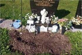 William Lyons' grave has been 'destroyed' says his grieving mum.
