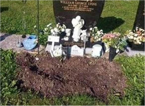 William Lyons' grave has been 'destroyed' says his grieving mum.