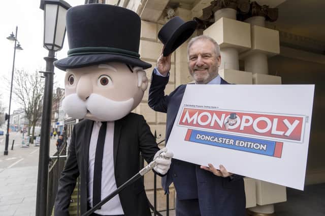 Launch of the Doncaster Edition of Monopoly. Mr Monopoly and Clr Bill Mordue. Picture Scott Merrylees