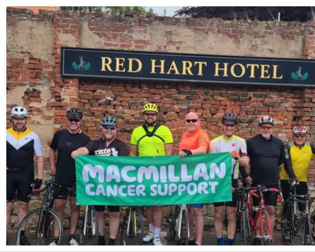 The cyclists rode 166 miles across three days to raise cash for Macmillan Cancer Support.