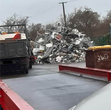 Scrap metal collection at the former Cooplands factory site