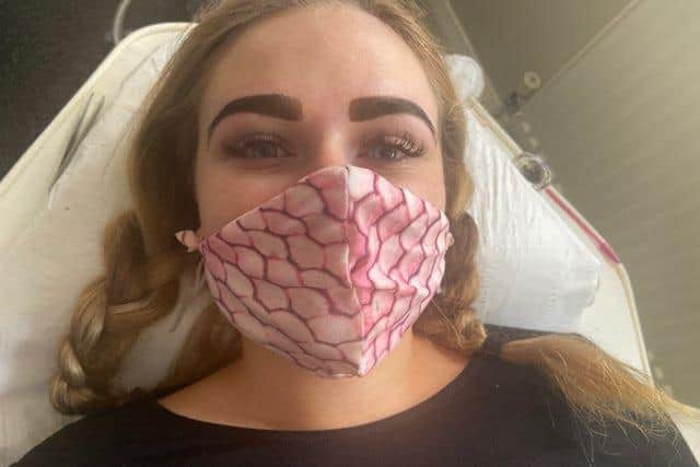 Bridie also does lashes and brows as part of her regular beautician business.