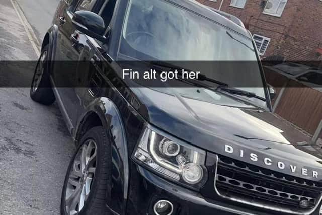 The black Land Rover Discovery was stolen from Conisbrough.