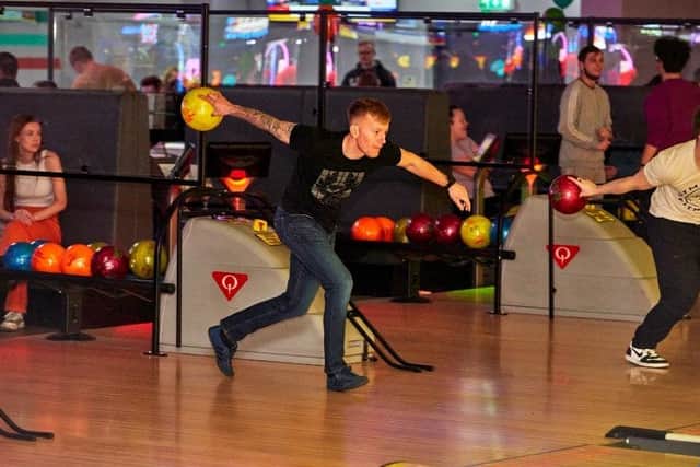Bowling in action