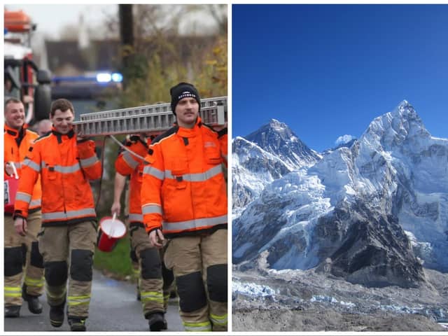 Fire crews will be attempting to climb the height of Mount Everest using a 13.5 ladder.