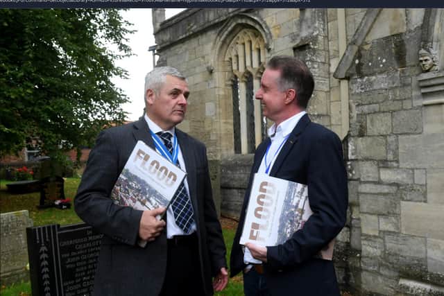 A book marking the Fishlake floods was launched at St Cuthbert's Church Fishlake. Neil West from the management team is pictured with Martin McKervey, The High Sheriff of South Yorkshire.