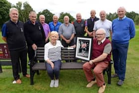 Deniz Moullali (pictured second from right on back row) during a presentation at Doncaster Golf Club.