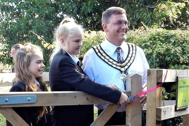 Coun Robert Reid with children from Edlington school Sir Thomas Wharton Academy back in 2018 when the project first launched.
