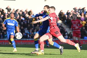 Tommy Rowe scores Rovers' first. Picture: Howard Roe/AHPIX LTD