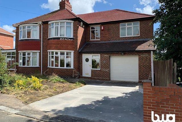 The property offers plenty of private space out to the front with a large garden, driveway and garage area offering off-street parking. However, auctioneers say there were unable to inspect the property internally at the time of listing which could help explain the incredibly low guide price.