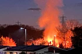 The blaze is still burning