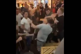 A 30 strong brawl erupted at The Salutation, with three people taken to hospital.