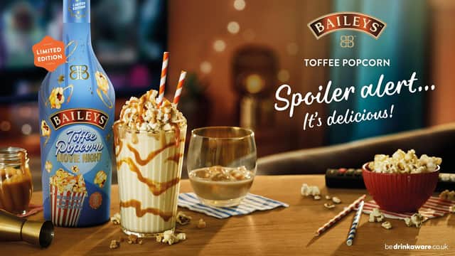 Coming to a sofa near you: make your movie night a blockbuster with Baileys Toffee Popcorn Movie Night, for a limited time only!