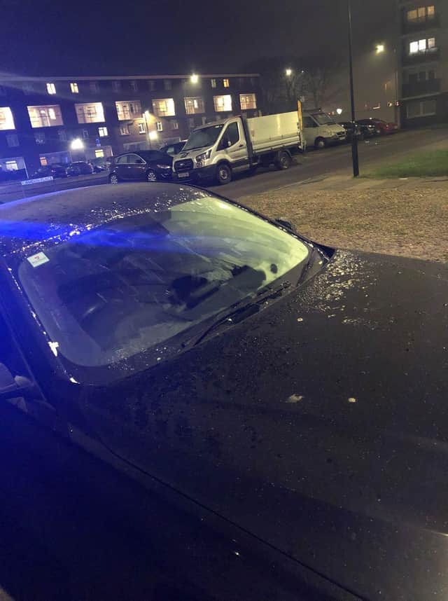 BMW driver fined for driving with a frosted up windscreen.