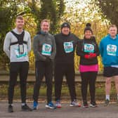 During the 10K Run at Doncaster Racecourse with Doncaster Deaf Trust Staff on November 28 2021.