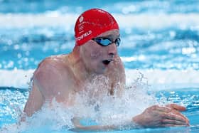 Diving in again: Pontefract's Max Litchfield competing in the men’s 400m individual medley at Paris La Defense Arena at the summer's Olympic Games. (Picture: Sarah Stier/Getty Images)