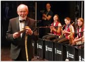 John Ellis was presented with a gold tie to mark 50 years leading Doncaster Youth Jazz Association. (Photo: DYJA).