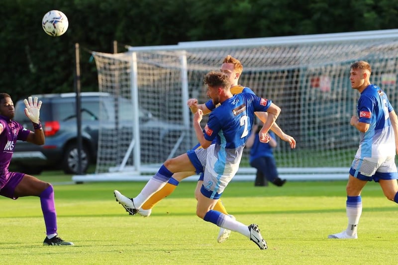 Match action from Matlock Town's 1-0 win over Mansfield Town.