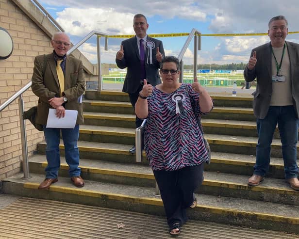 Coun Bev Chapman, second from right, pictured with, from the left, Andy Pickering, Rob Reid and Sean Gibbons
