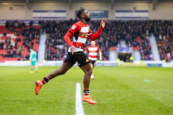 Hakeeb Adelakun enjoyed a profitable February for Rovers. Pic: Howard Roe.