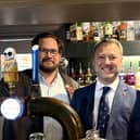 Foreign Secretary James Cleverly (right) dropped into the King William in Scaftworth for a bite to eat.