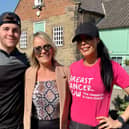 Louise Jackson with her son Joshua Jackson and daughter Antonia Mosby, who have run 100km each during March to raise money for Breast Cancer Now, after Louise was diagnosed with incurable cancer