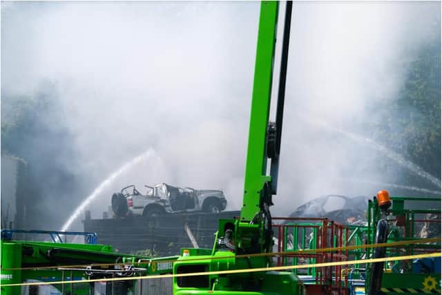 Crews are tackling a blaze at the recycling plant in Swinton. (Photos: Dean Atkins).
