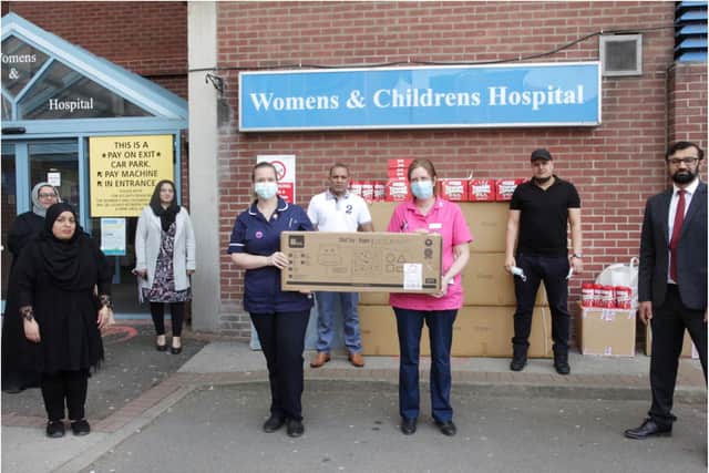 The items were handed over at Doncaster Royal Infirmary.