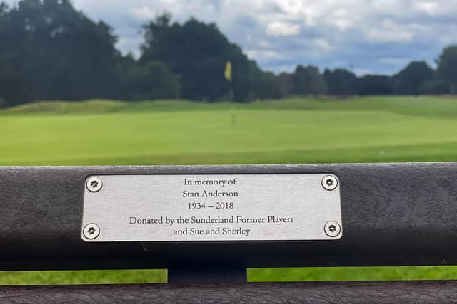 Stan Anderson's memorial bench at Doncaster Golf Club. Photo: Marie Caley
