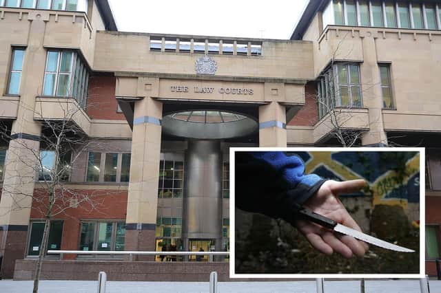 A knife-wielding jealous man who stabbed his friend has been given a custodial sentence at Sheffield Crown Court, pictured.