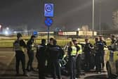 A large number of police officers are at the scene in Balby tonight.