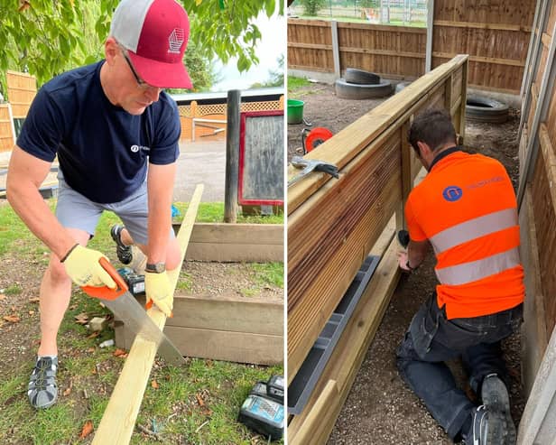 Northern engineer builds play equipment for children at school in Doncaster.