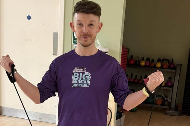 Callum during one of his workouts.