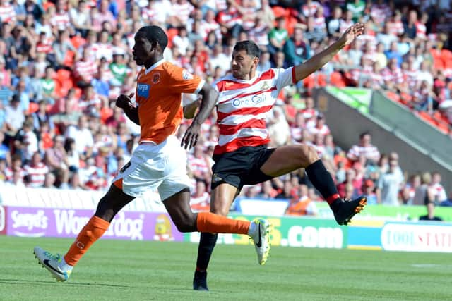 Billy Paynter in action for Doncaster Rovers against Blackpool.