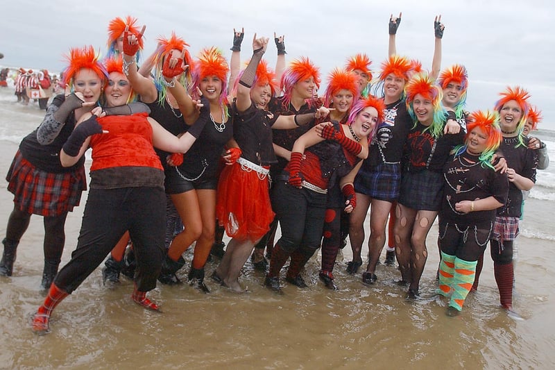 The Happy Punks who were about to do the Boxing Day dip at Seaburn in 2008.