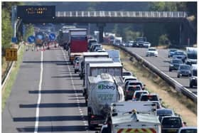 Drivers have been warned of delays on the M1 and M18 this afternoon.