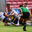 Reece Lyne scores the Dons' second try. Picture: Howard Roe/AHPIX.com