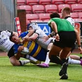 Reece Lyne scores the Dons' second try. Picture: Howard Roe/AHPIX.com