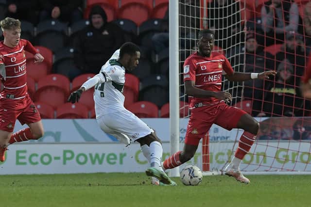 Jordon Garrick scores Plymouth's third