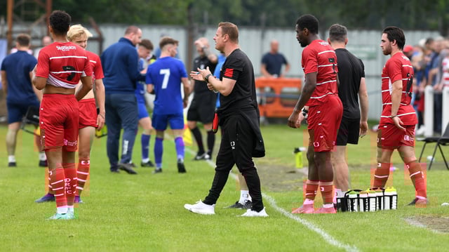 Richie Wellens on the sidelines during Rovers' friendly at Rossington Main. Picture: Andrew Roe/AHPIX