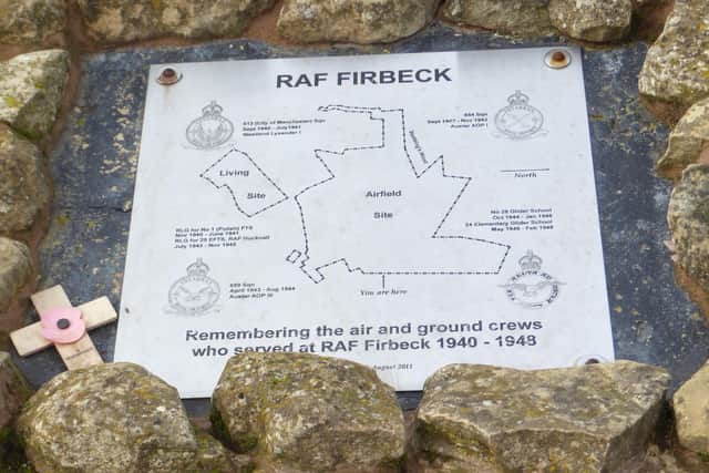 The small memorial to RAF Firbeck
