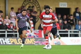 Deji Sotona in action for Doncaster Rovers.