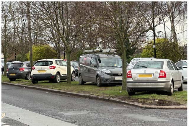 Drivers have been parking on the verge outside Doncaster Royal Infirmary.