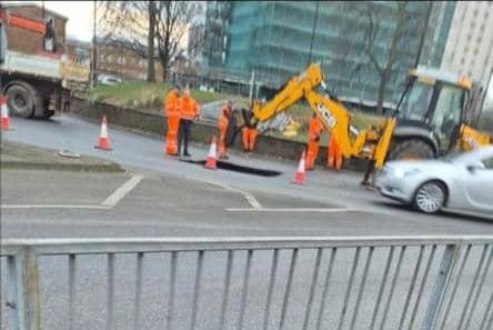 Emergency repairs have been carried out to the Cleveland Street roundabout.
