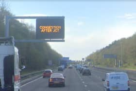 A stretch of South Yorkshire motorway has been closed this afternoon after a van caught fire.